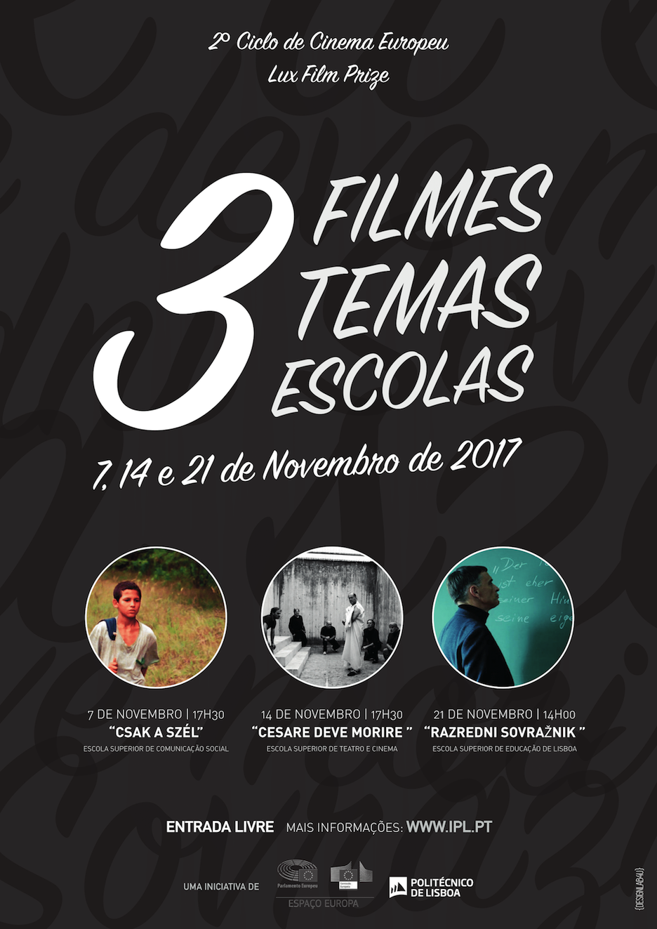 2o Ciclo de Cinema Europeu 3 filmes 1